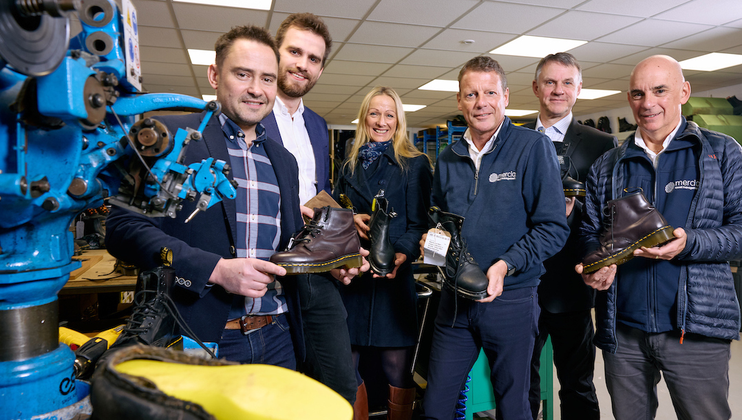 Tom Forbes and Jamie Whitehouse from the Boot Repair Co, Debbie Sorby of the British Business Bank, Paul Taberner of Mercia, David Baggaley of Leeds City Council’s Economic Development Programme, and Gary Whitaker of Mercia
