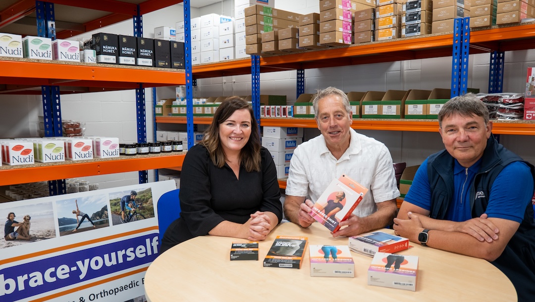 Julie Cuthbertson of We are Umi with Clive Mitchell of Brace-Yourself and Ian Whitworth of Mercia Business Loans