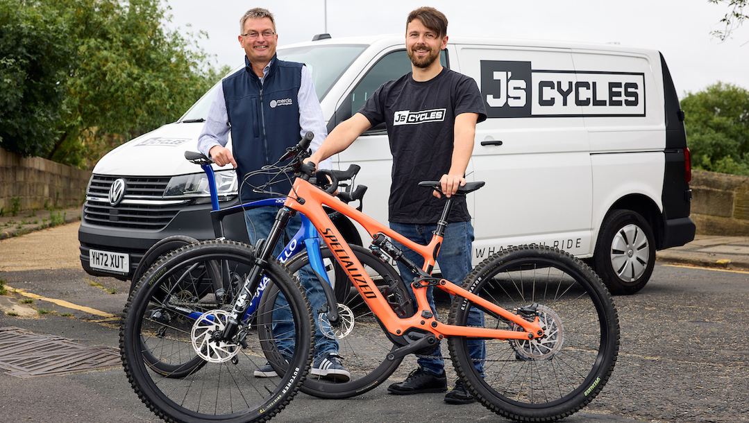 Andy Clough of Mercia with James Wagner of J’s Cycle Shack