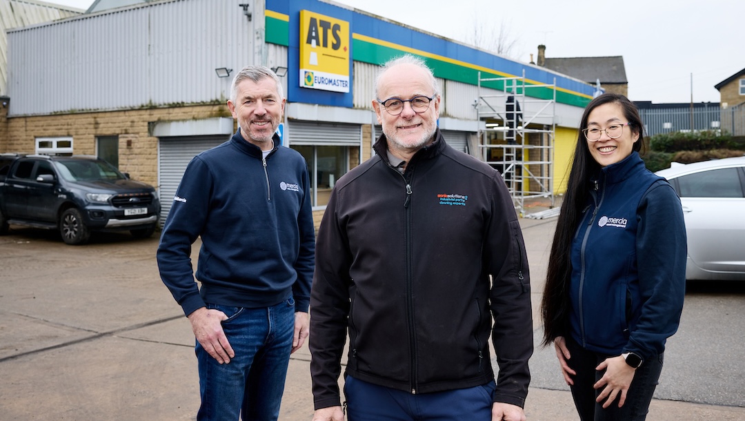 Sonic’s founder Andrew Taylor, front centre, with David Wright and My-Ha Hoang of Mercia Debt