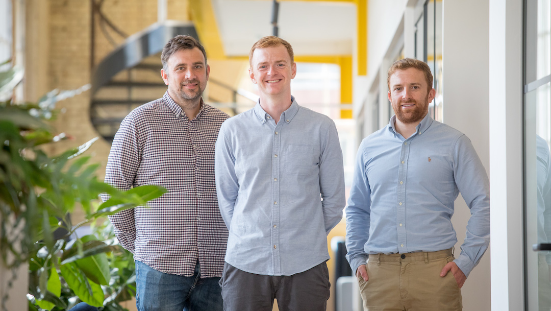 StudentCrowd founders Peter Sisson and Paul Humphreys with Rafael Joseph of Mercia